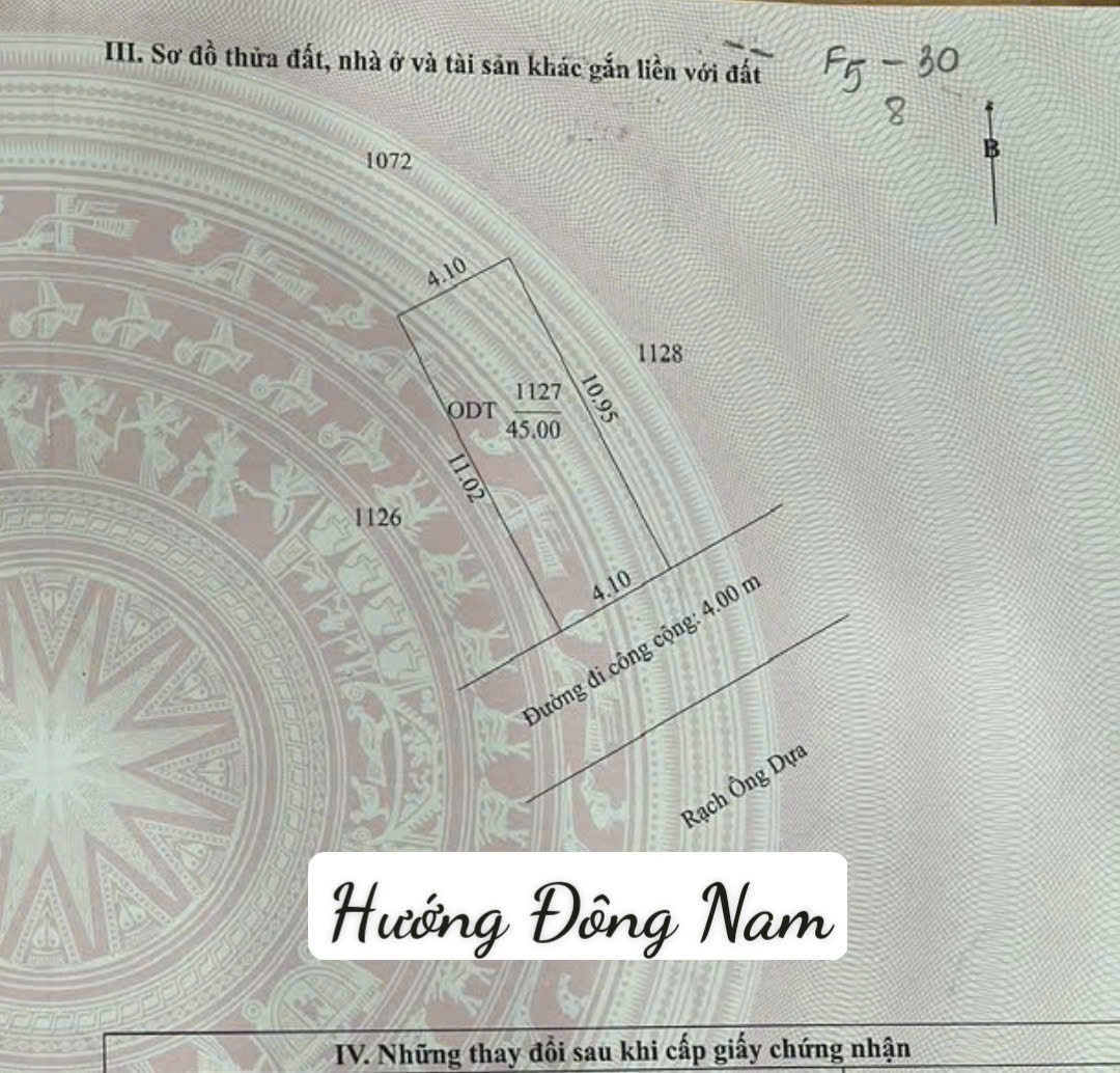 Bán NỀN THỔ CƯ MẶT TIỀN LỘ ÔTÔ, NẰM NGAY DÃY NHÀ PHỐ RẠCH ÔNG DỰA