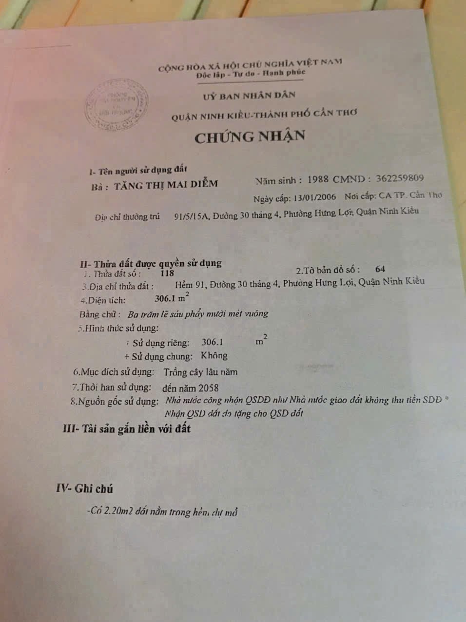 Bán dãy trọ 13 phòng 2 mặt tiền hẻm 553 đường 30/4 Ninh Kiều – Thu nhập ổn định