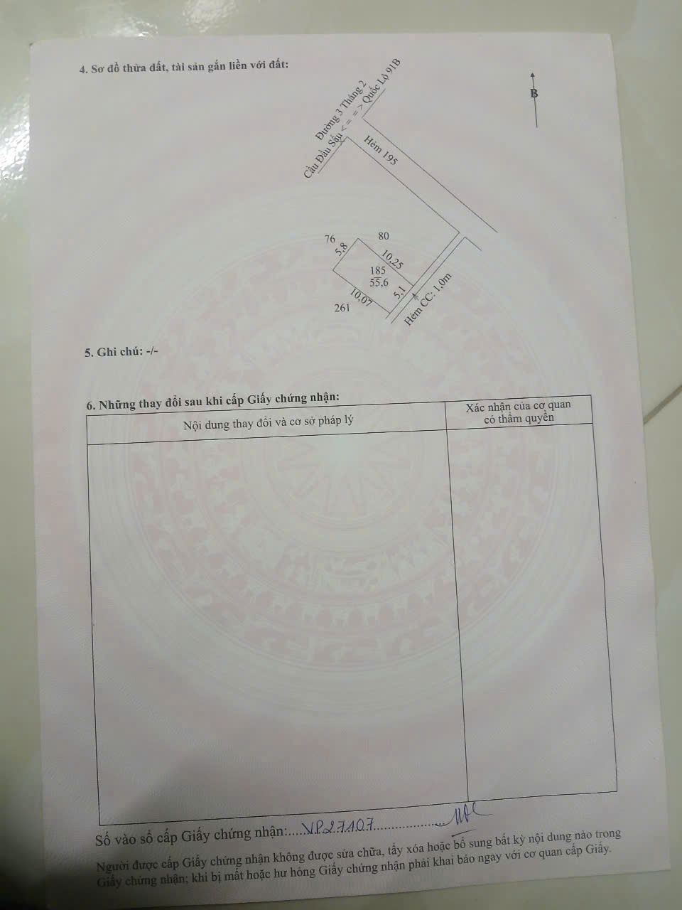 Bán nền trục hẻm 195 đường 3/2 Hưng Lợi – Thổ cư 100%, giá 1 tỷ 850 triệu