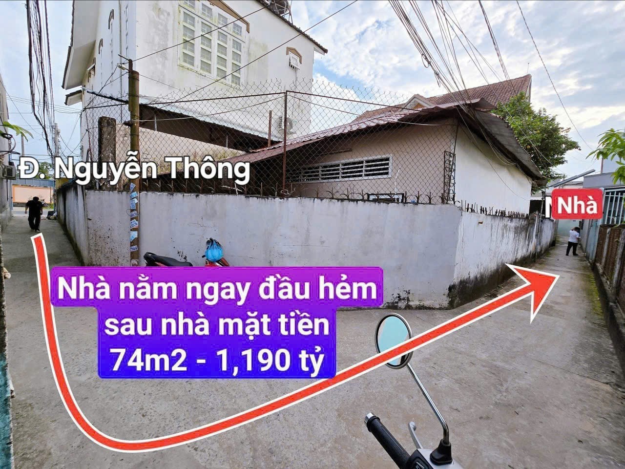 Bán nhà diện tích rộng đầu hẻm 90 Nguyễn Thông
