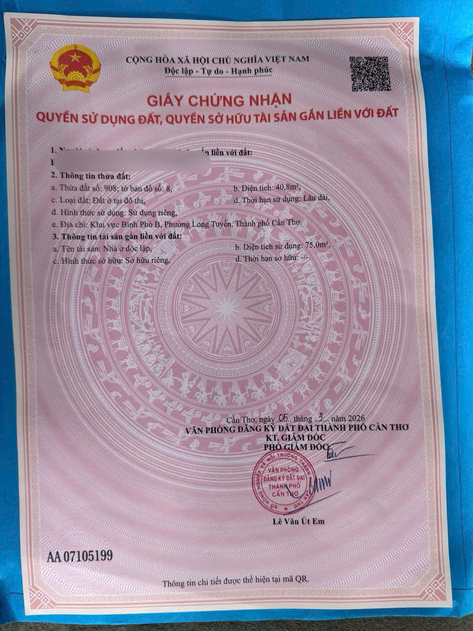 Nhà bán trệt lầu gần chợ bà bộ và đại học y dược cách tầm 700m