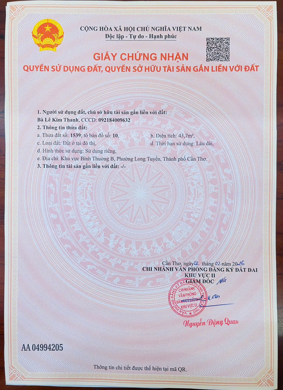 Bán nền thổ cư gần trường đại học fpt và Bv nhi đồng