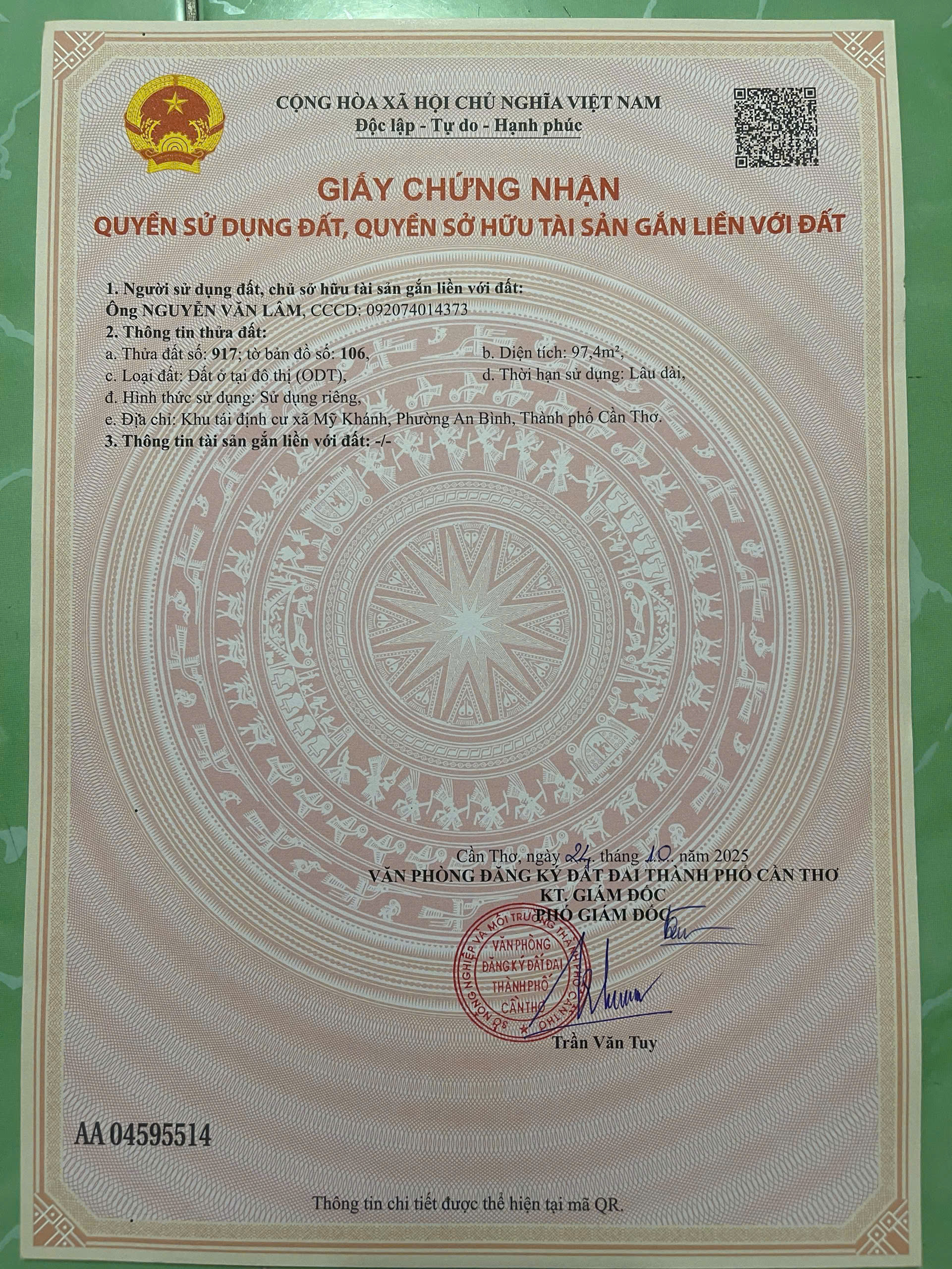 Bán Cặp nền khu TĐC Mỹ Khánh-P.An Bình Gần ĐH Nam Cần Thơ